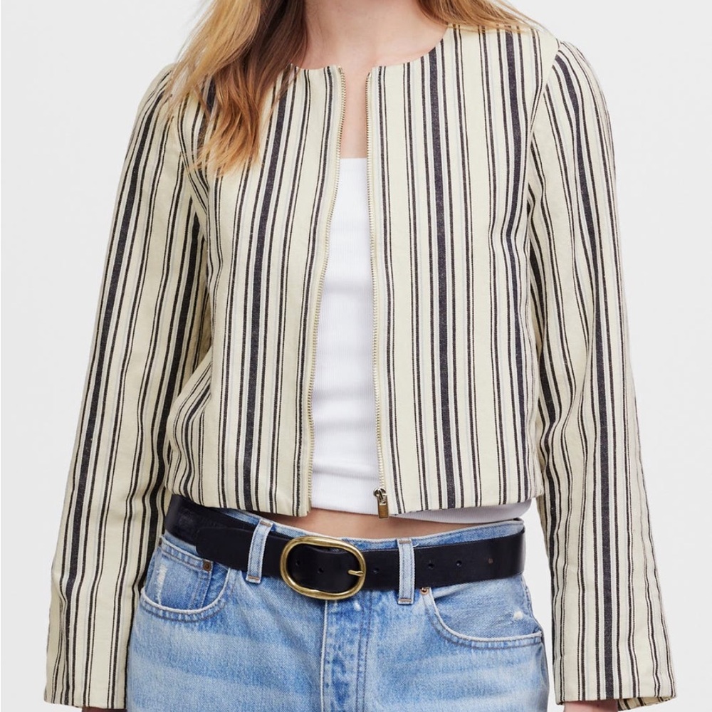Madewell Striped Crop Jacket